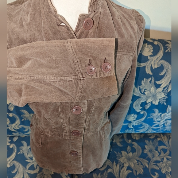 Cote Femme Soft Chocolate Military Style Brushed Jacket - Picture 3 of 6